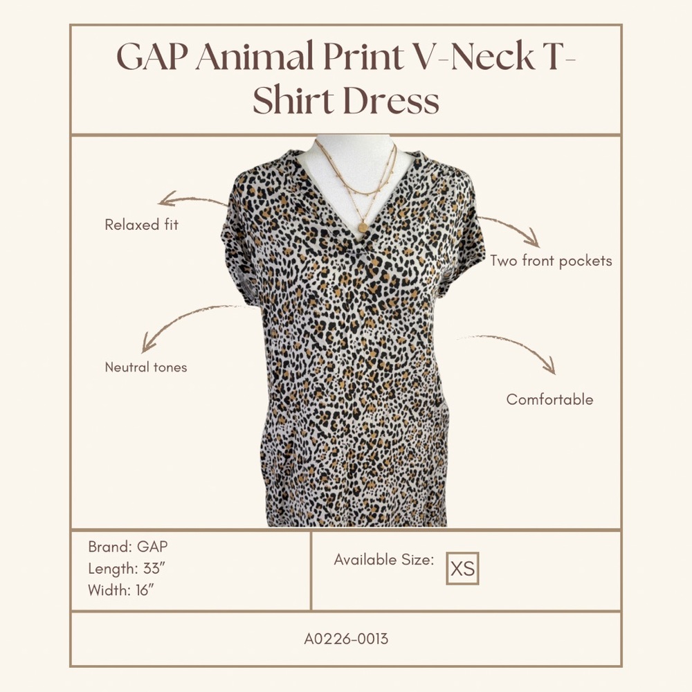 GAP Leopard Print V-Neck Dress